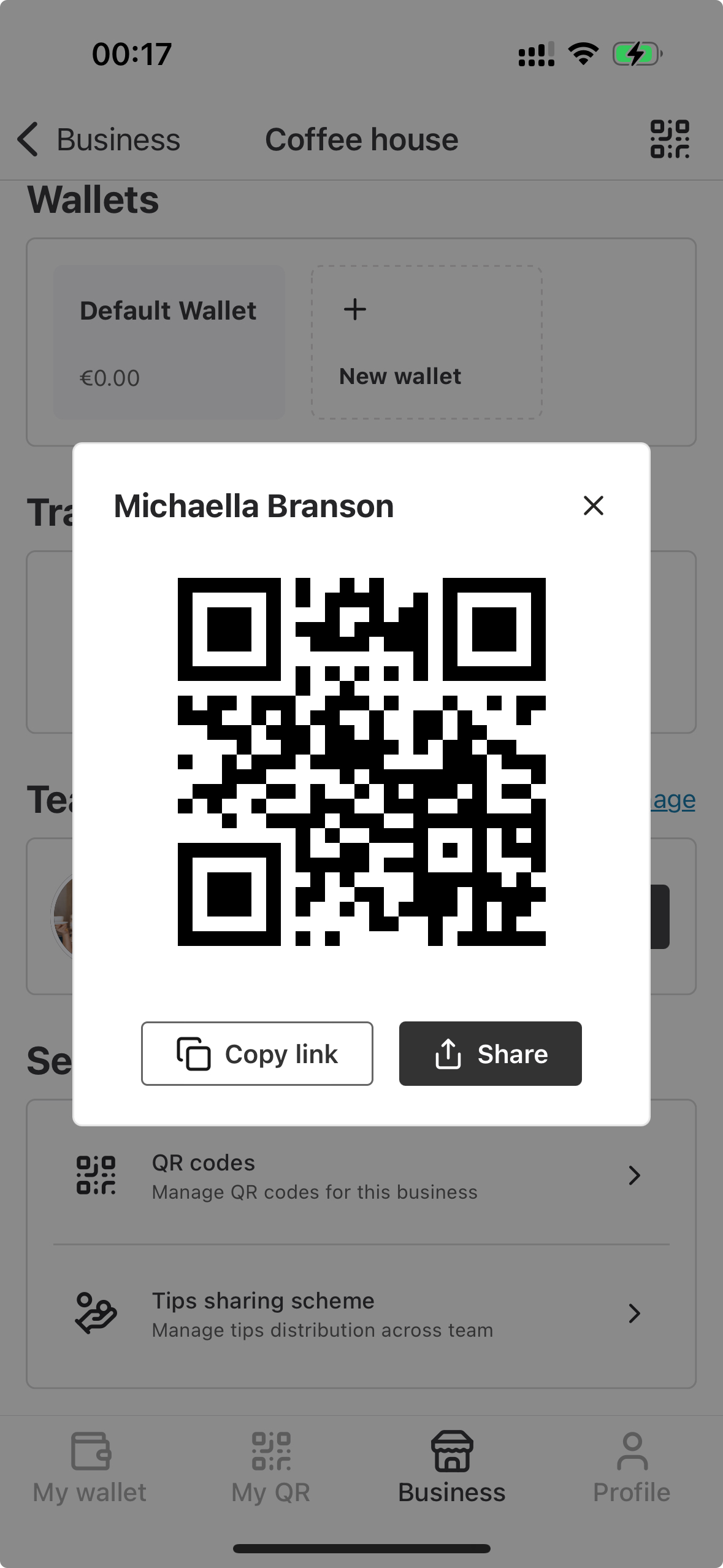 Personal QR code