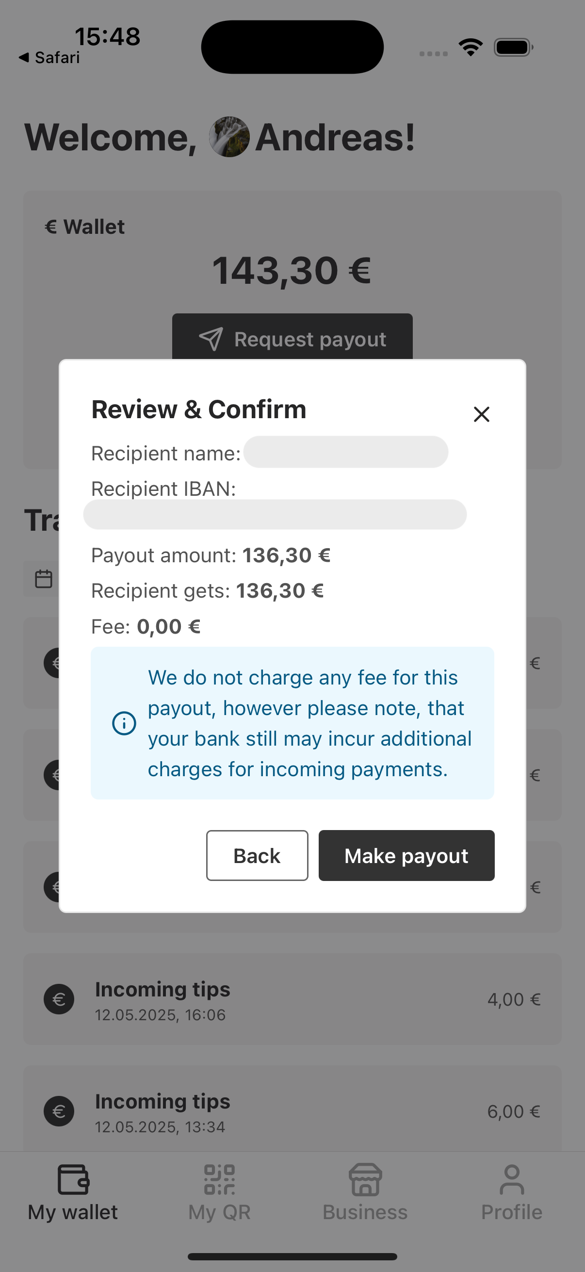 Review and confirm details