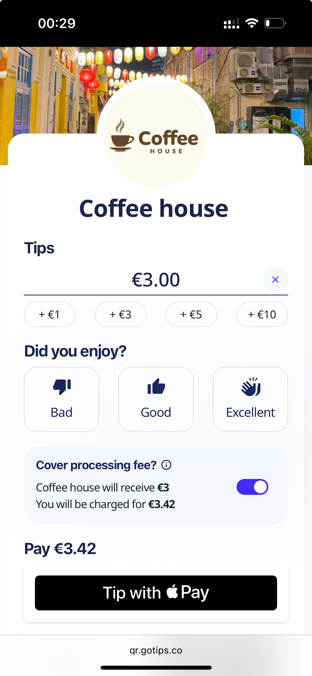 Tip to business itself